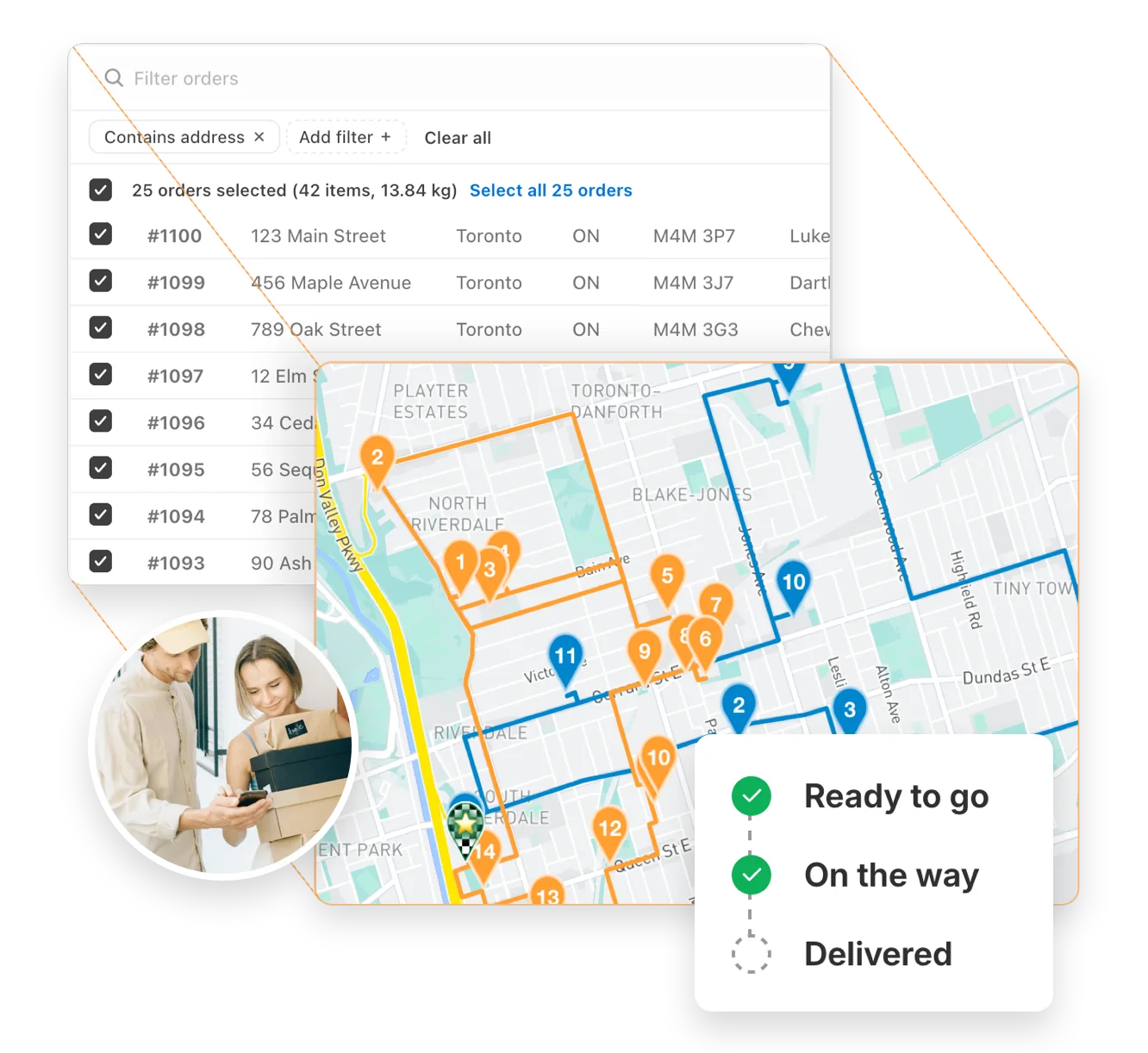 Auto-optimize delivery routes in seconds