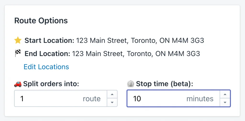 Time per stop