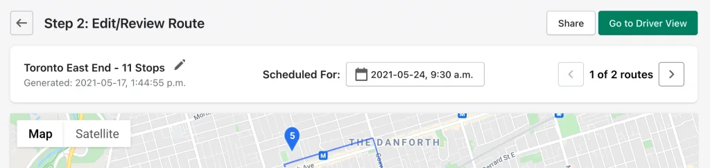 EasyRoutes - New route header