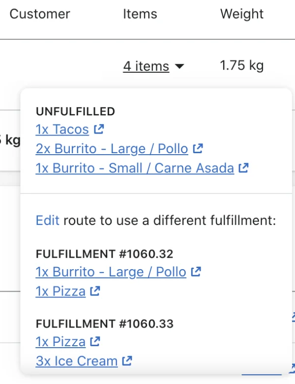 3) Support for Partial Fulfillment